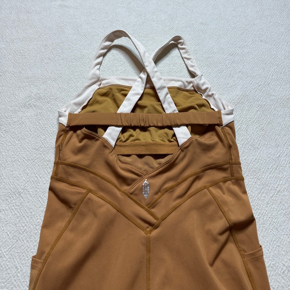 Free People Movement Rebel Onesie Burnt Topaz Mustard Jumpsuit S - Picture 5 of 7